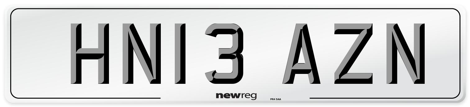 HN13 AZN Number Plate from New Reg